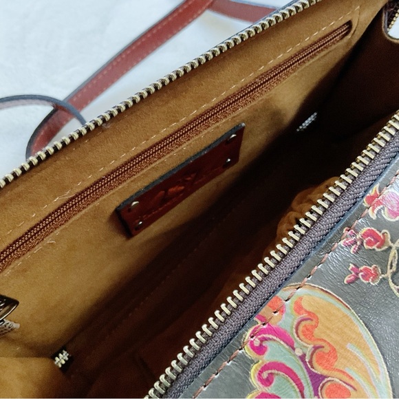 Patricia Nash Alessa Crossbody Vintage Paisley Embossed Leather Bag w/ Dust Bag - Picture 10 of 16